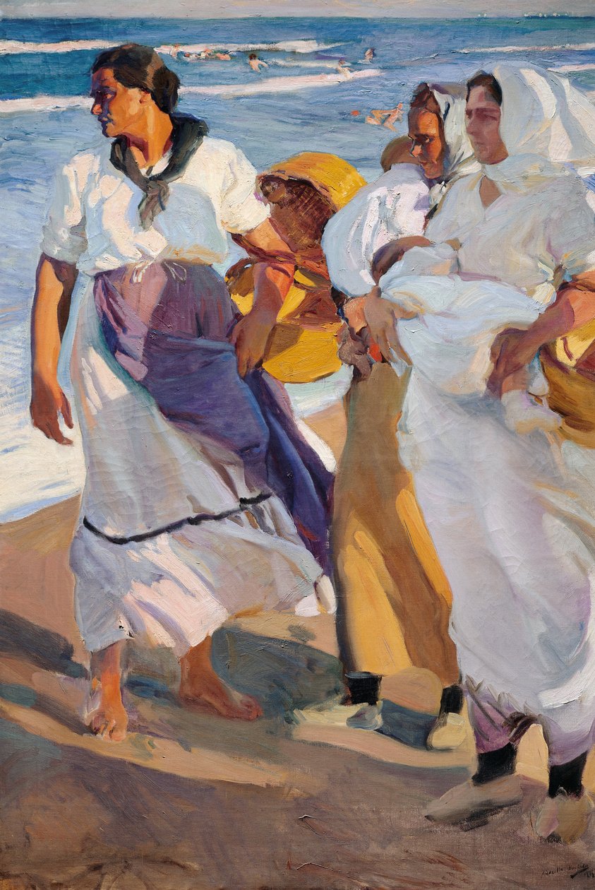 Valencianske fiskekvinder af Joaquín Sorolla