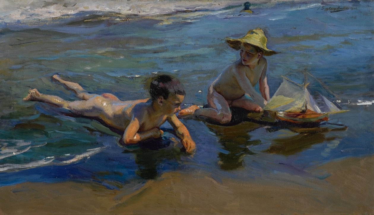 Børn på stranden af Joaquín Sorolla