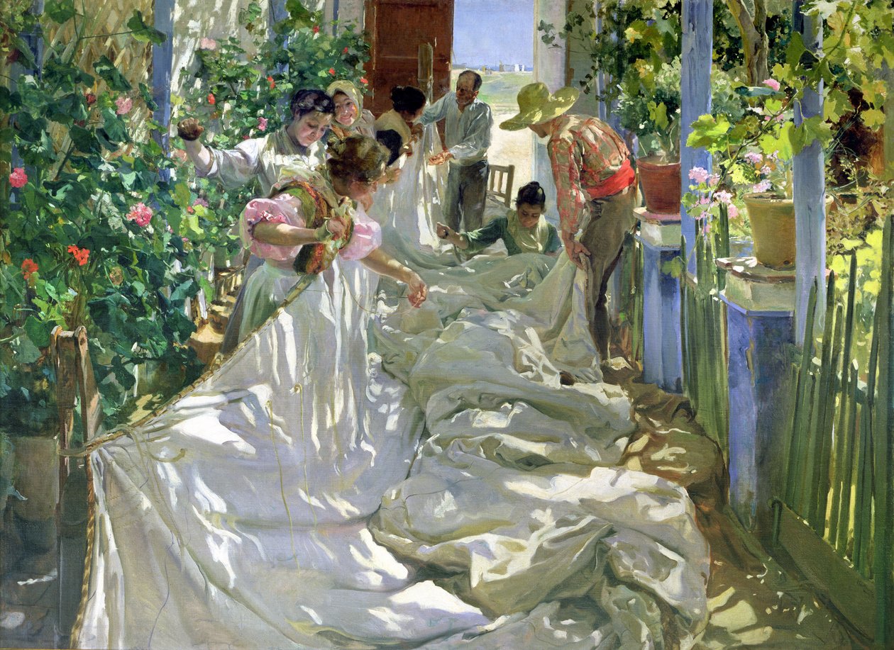 Reparation af sejlet, 1896 af Joaquín Sorolla