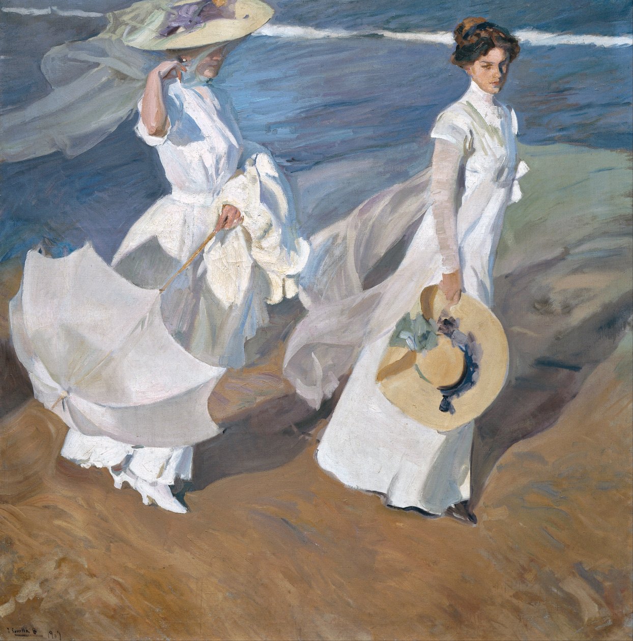 Spadseretur langs kysten af Joaquín Sorolla