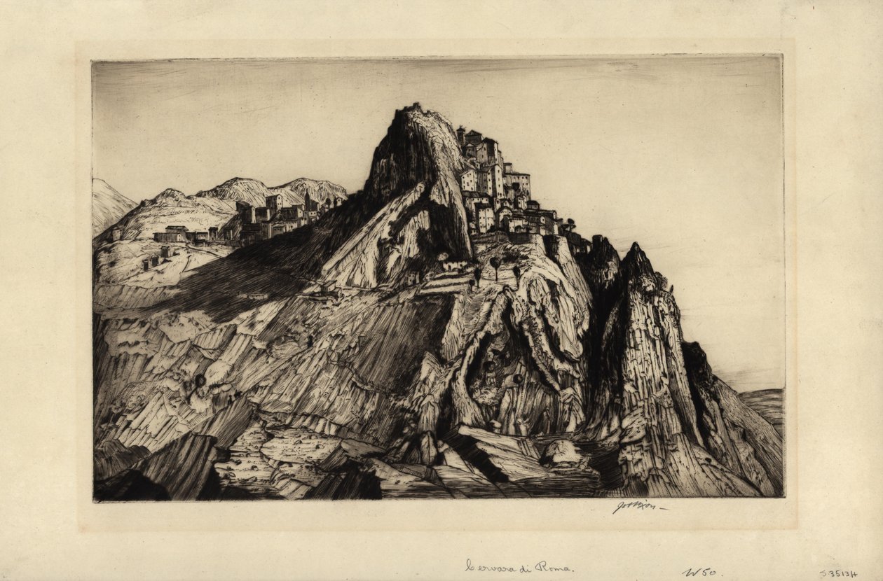 Cervara de Roma (gravering og tørnål) af Job Nixon