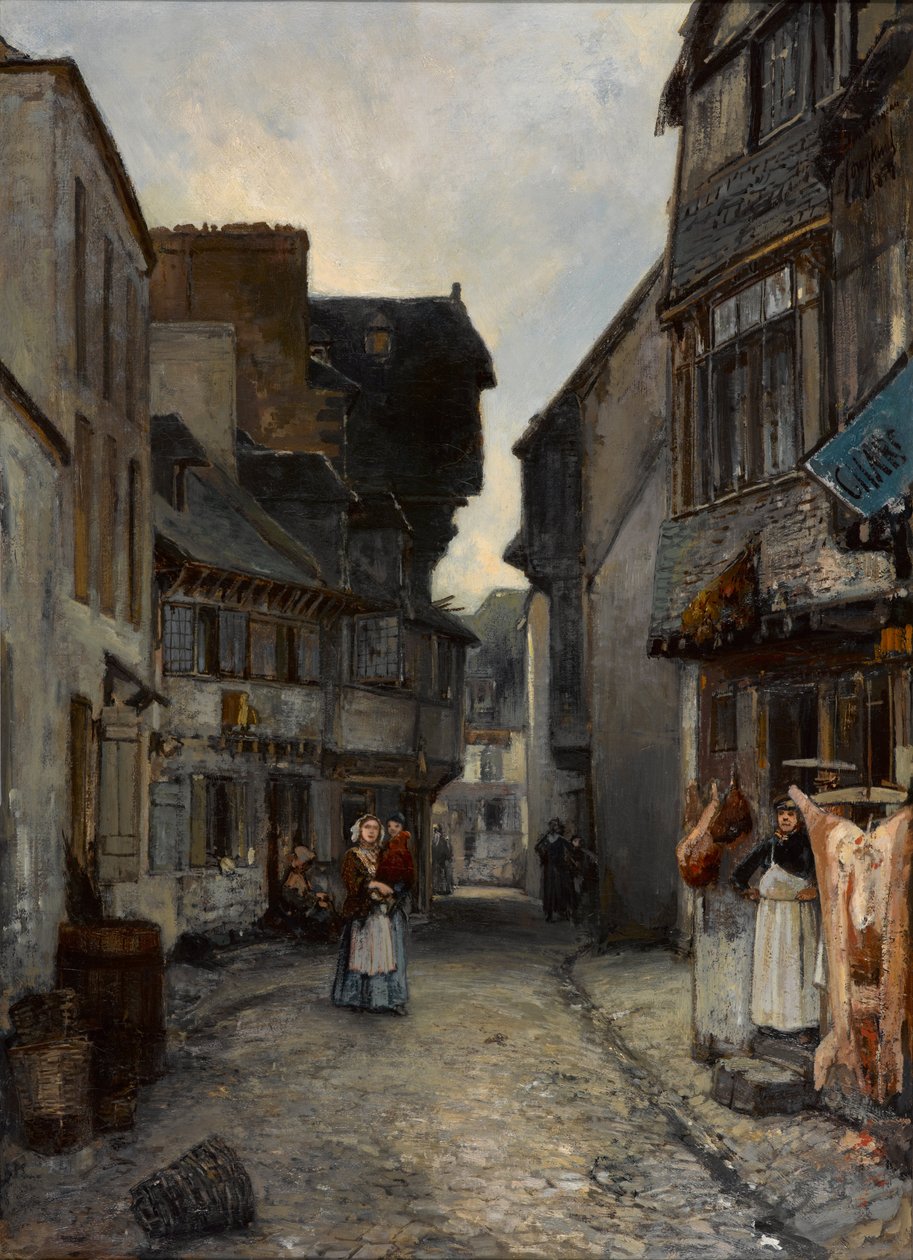 En gade i Landerneau af Johan Barthold Jongkind