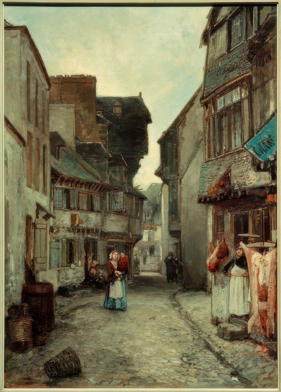 Gasse i Landerneau af Johan Barthold Jongkind