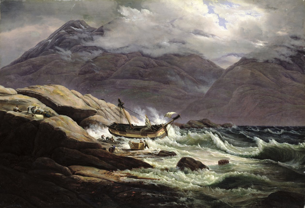 Forlis på den norske kyst, 1831 af Johan Christian Dahl
