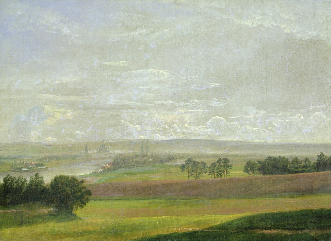 Elbedalen nær Dresden af Johan Christian Dahl
