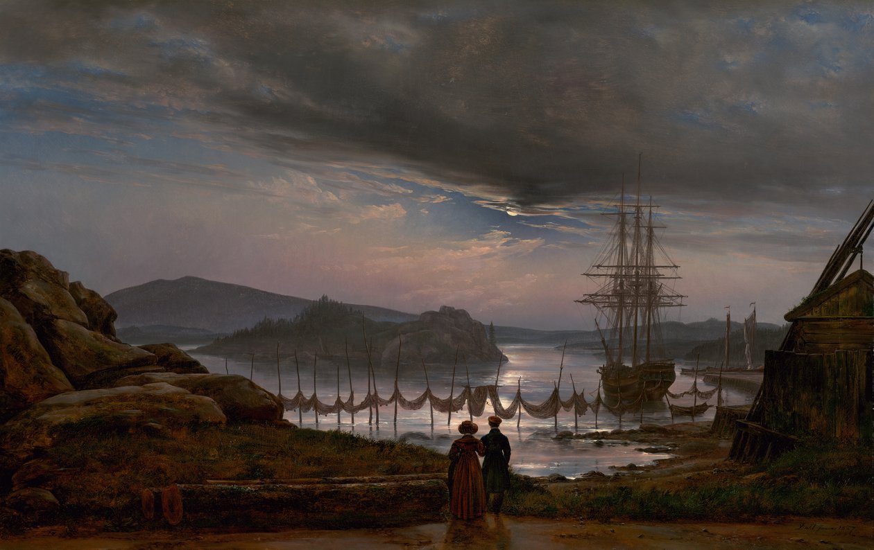 Udsigt fra Vaekero nær Christiania af Johan Christian Dahl