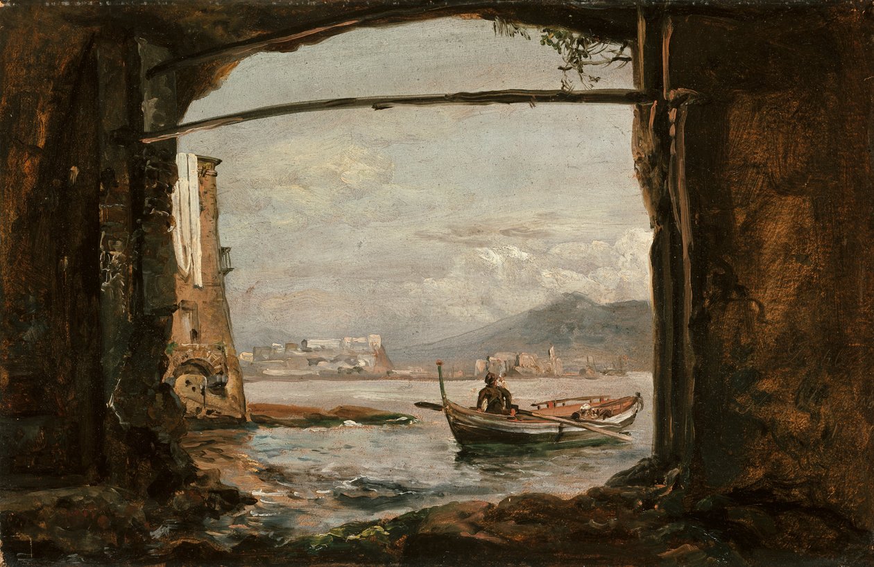Udsigt fra en grotte nær Posillipo af Johan Christian Dahl