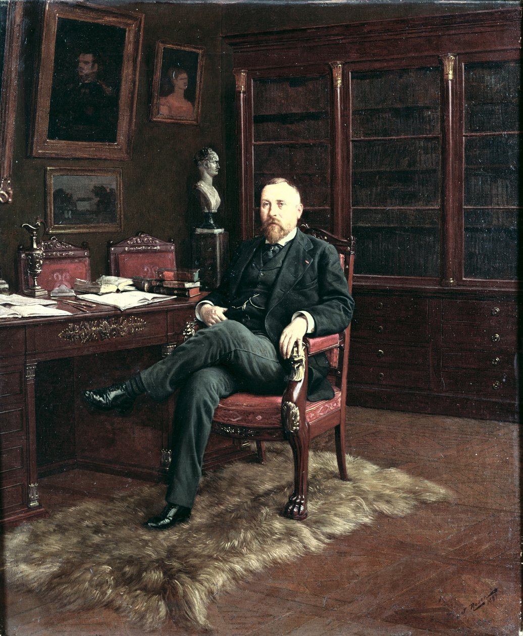 Portræt af Paul Marmottan (1856-1932) i sit arbejdsværelse, 1899 af Georg Rosen