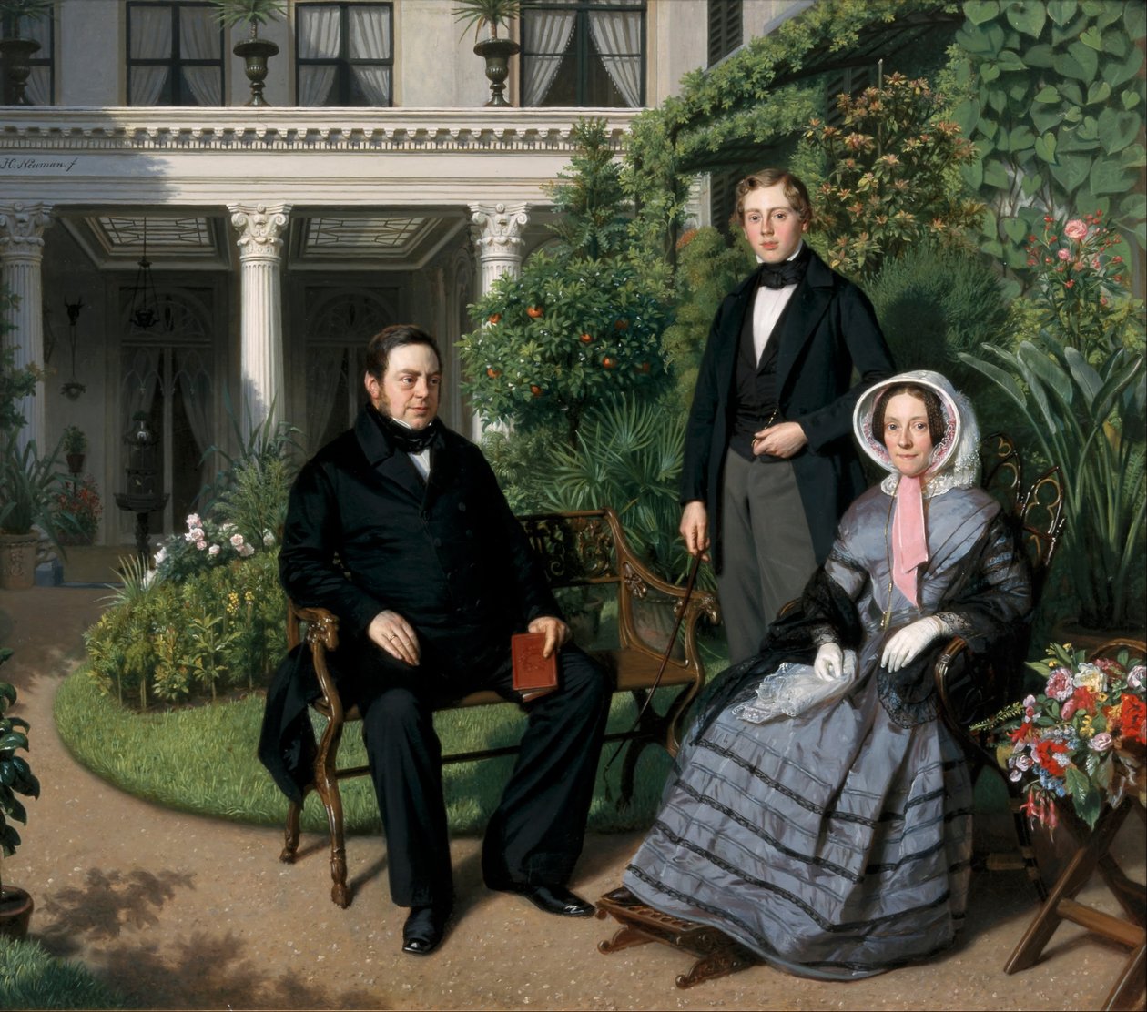Portræt af Metelerkamp -familien af Johan Heinrich Neuman