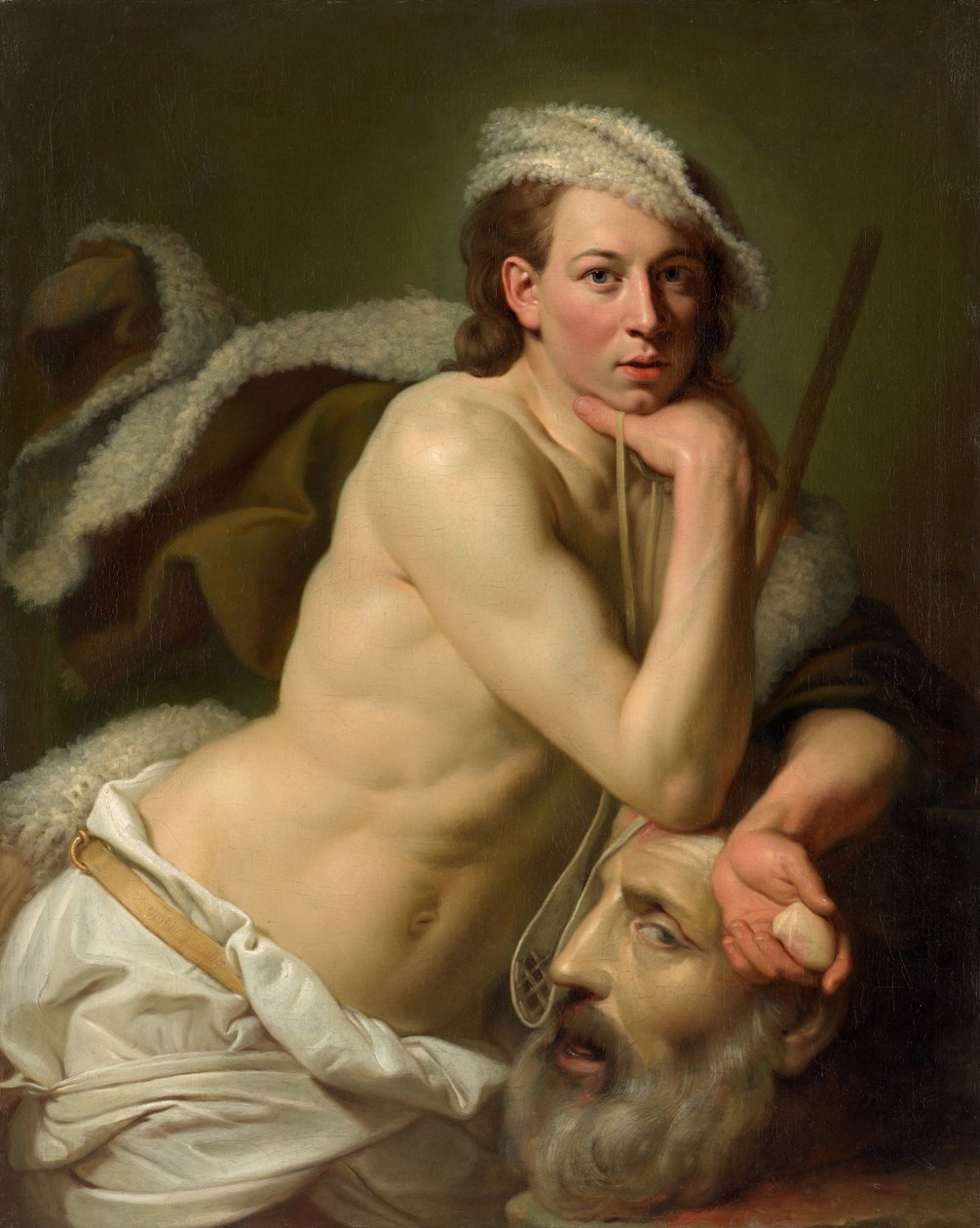 Selvportræt som David med hovedet af Goliat af Johan Joseph Zoffany