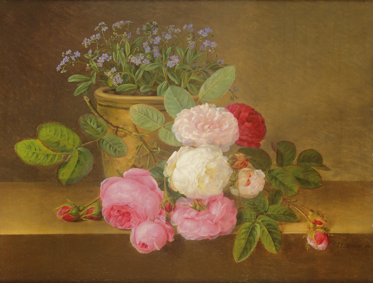Stilleben af blomster af Johan Laurents Jensen