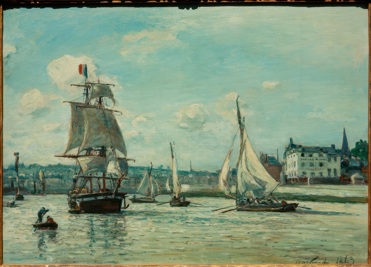 Ind i havnen i Honfleur af Johan Barthold Jongkind
