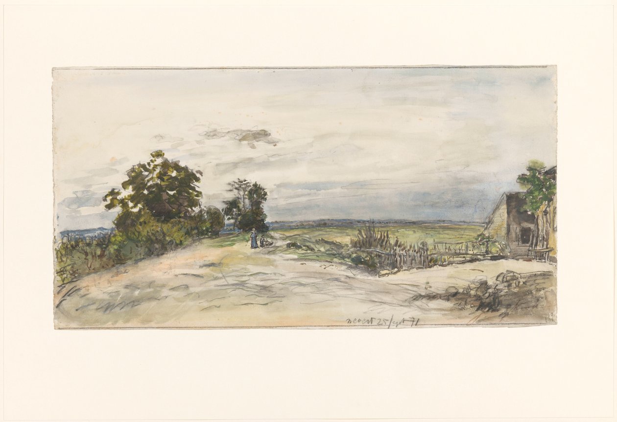 Landskab ved Nevers af Johan Barthold Jongkind