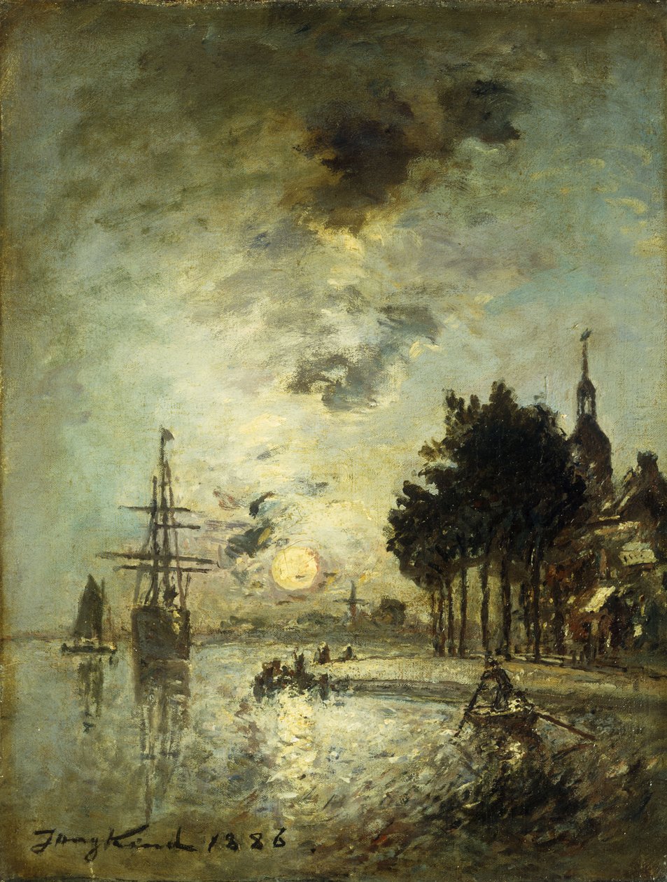 Måneskin; Måneskin, 1886 af Johan Barthold Jongkind
