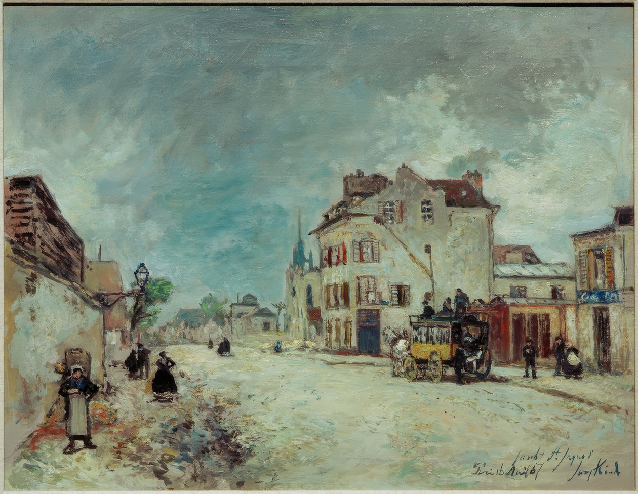 Diligence på Faubourg St. Jacques af Johan Barthold Jongkind