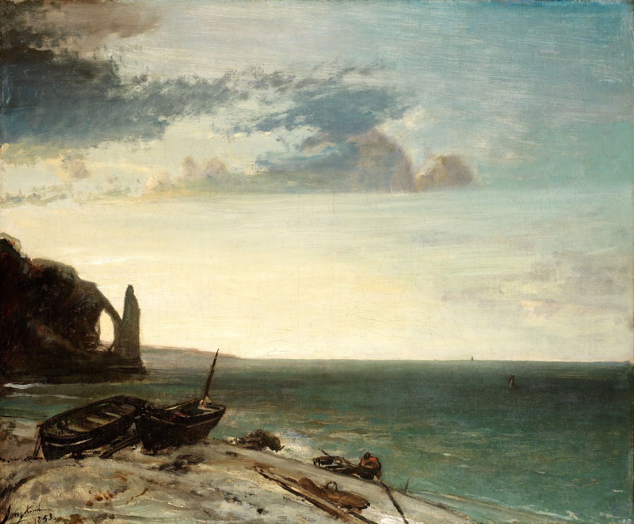 Havet ved Etretat, 1853. af Johan Barthold Jongkind