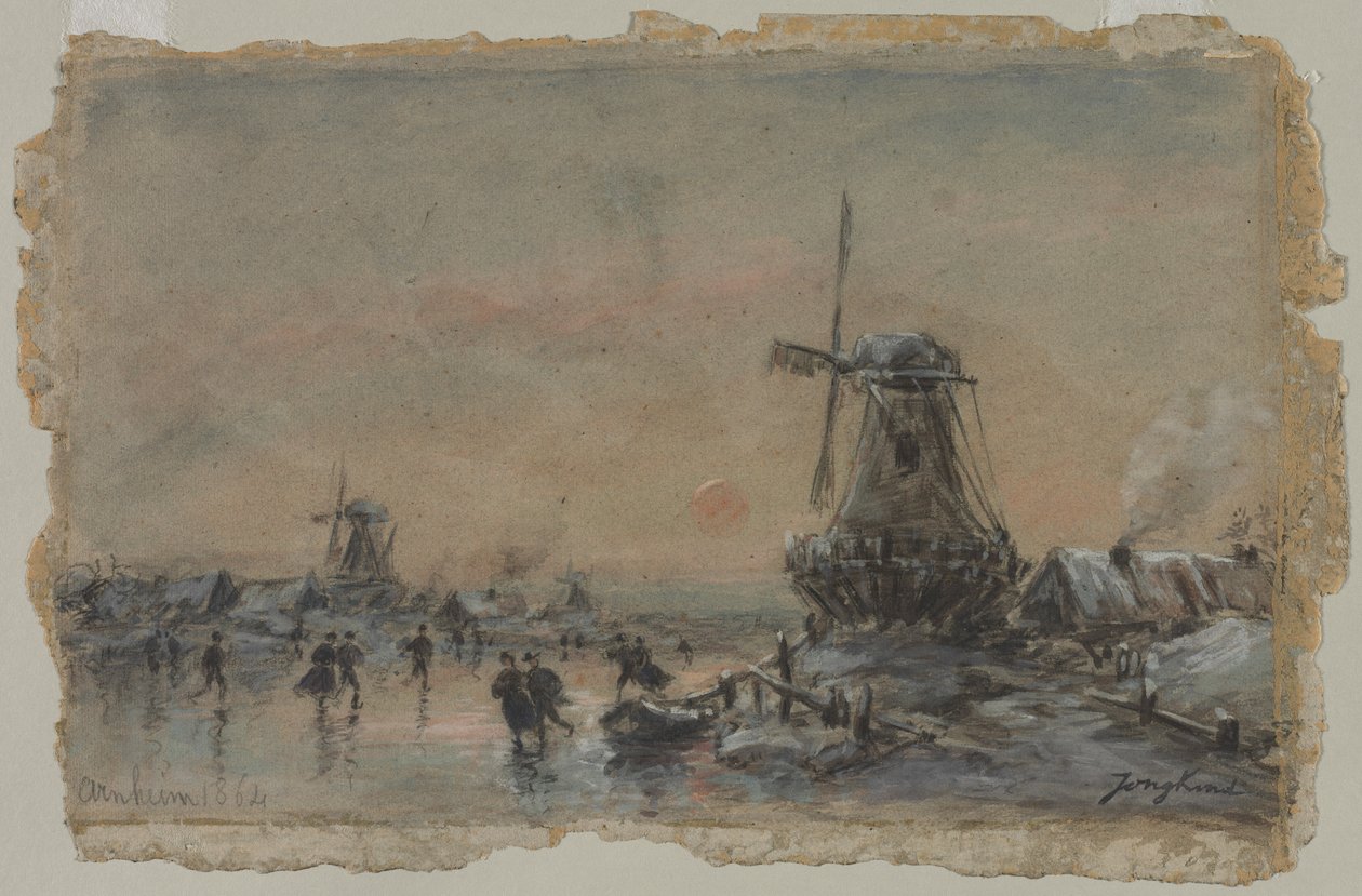 Udsigt over Arnheim (recto) af Johan Barthold Jongkind