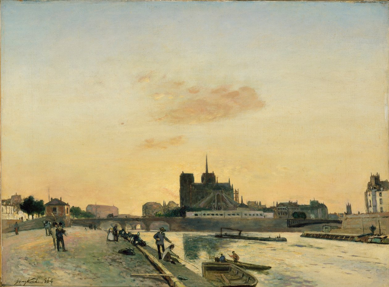 Udsigt over Notre-Dame, Paris, 1864 af Johan Barthold Jongkind