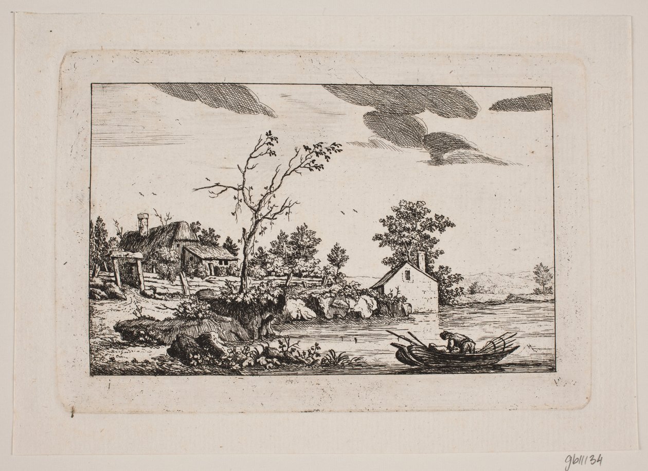 Landskab ved en sø af Johan Bülow