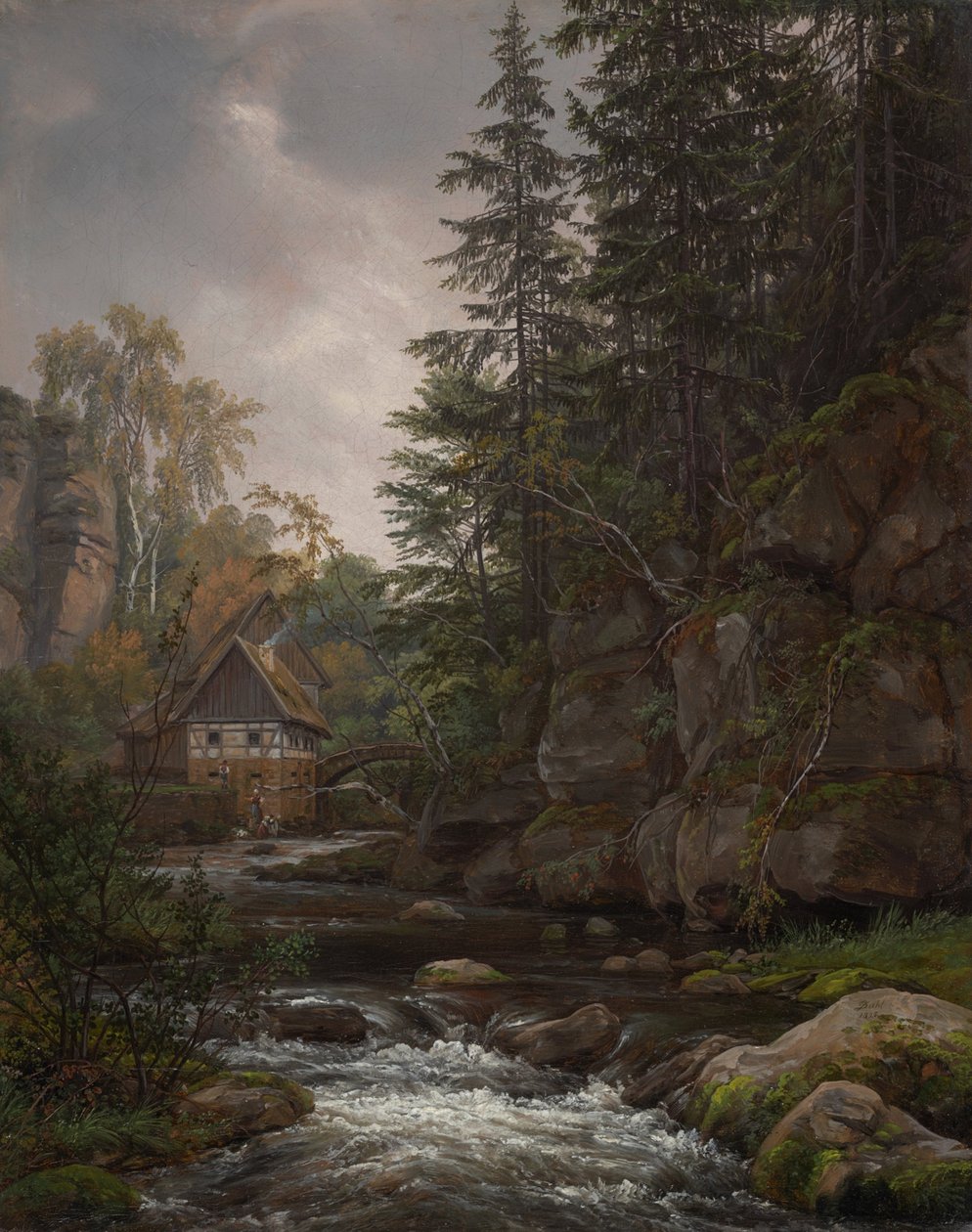 Lochmühle i Liebethaler Grund af Johan Christian Dahl