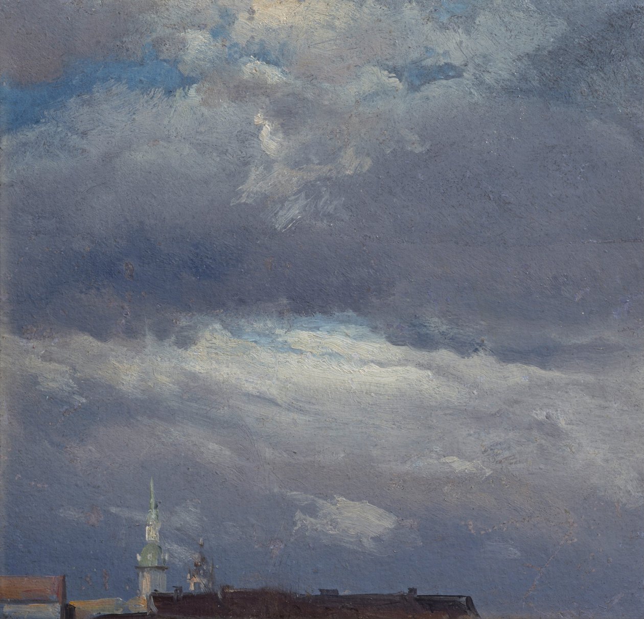 Stormskyer over borgtårnet i Dresden af Johan Christian Dahl