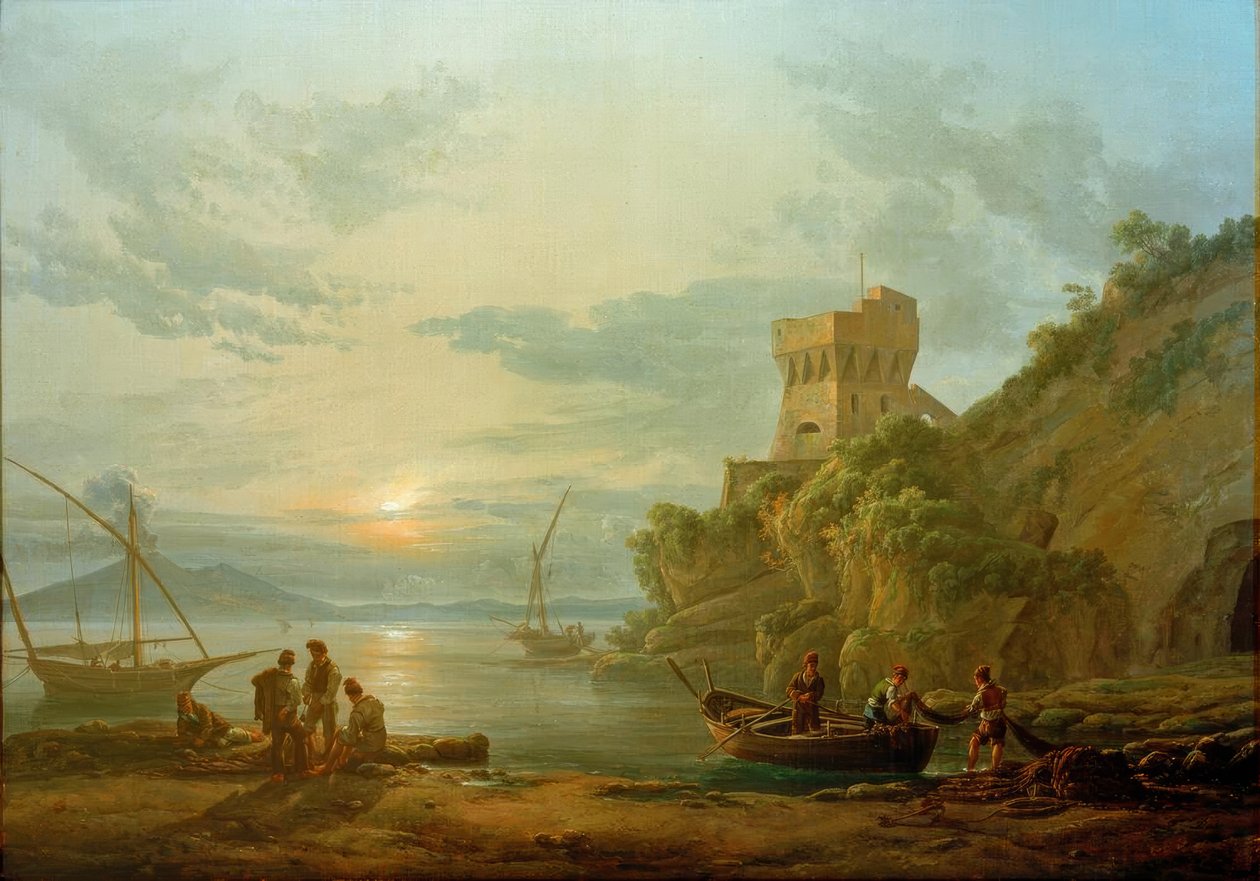 Kyst nær Castellamare i morgentågen af Johan Christian Dahl