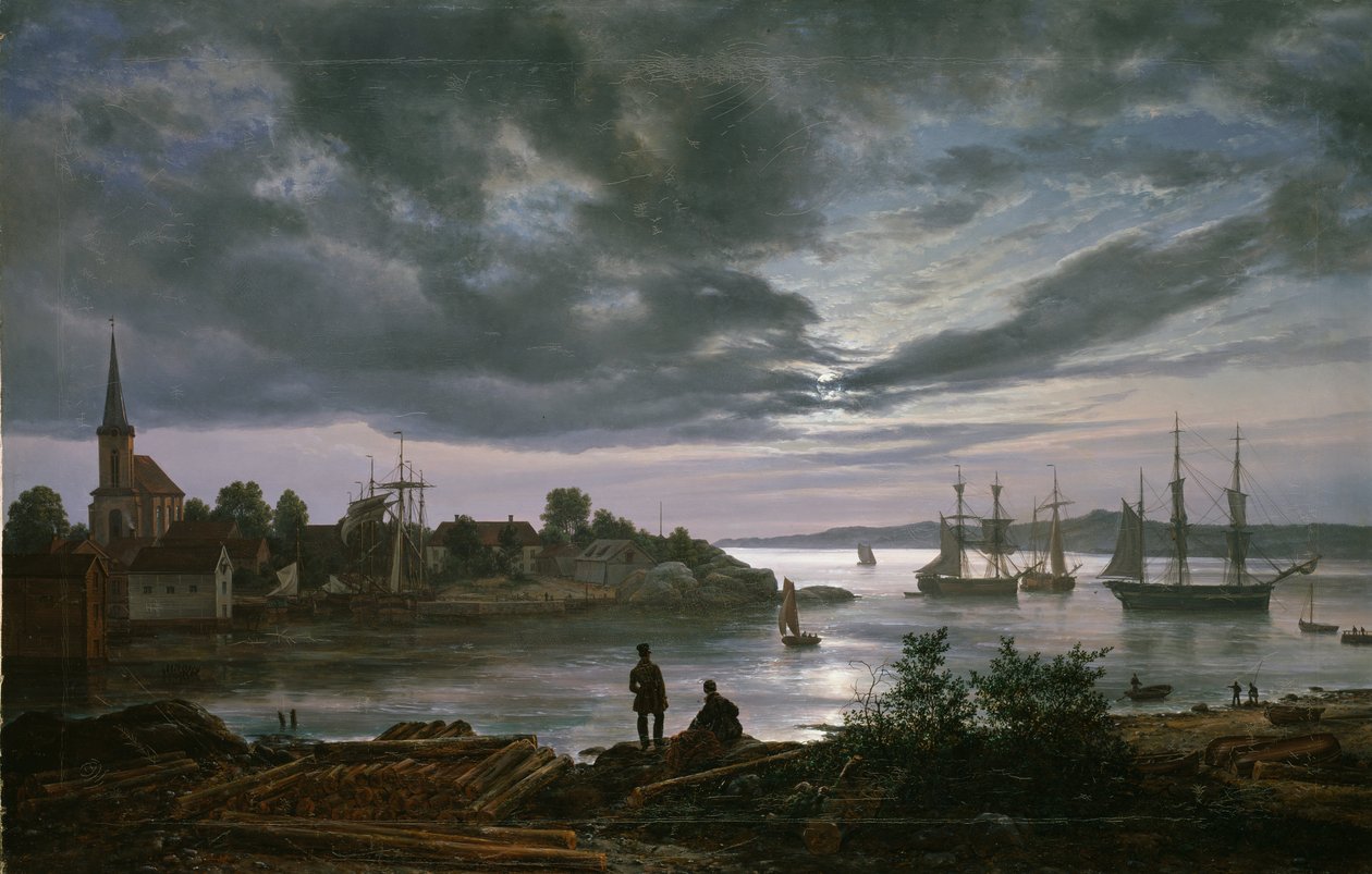 Larvik af Moonlight af Johan Christian Dahl