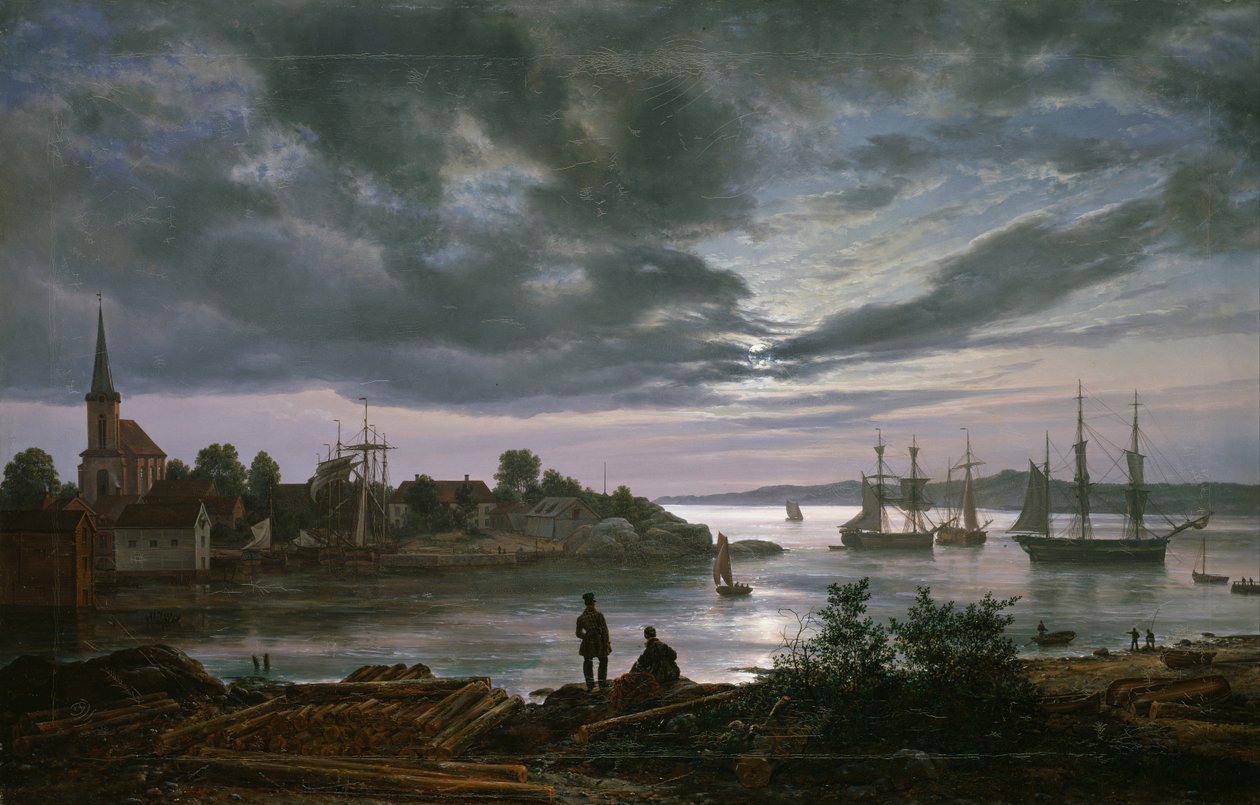 Larvik af Moonlight af Johan Christian Dahl
