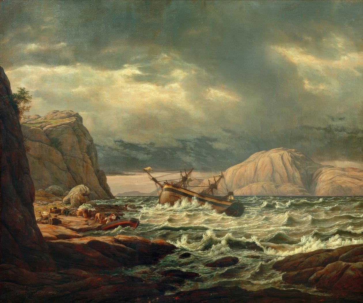 Forlis på den norske kyst af Johan Christian Dahl
