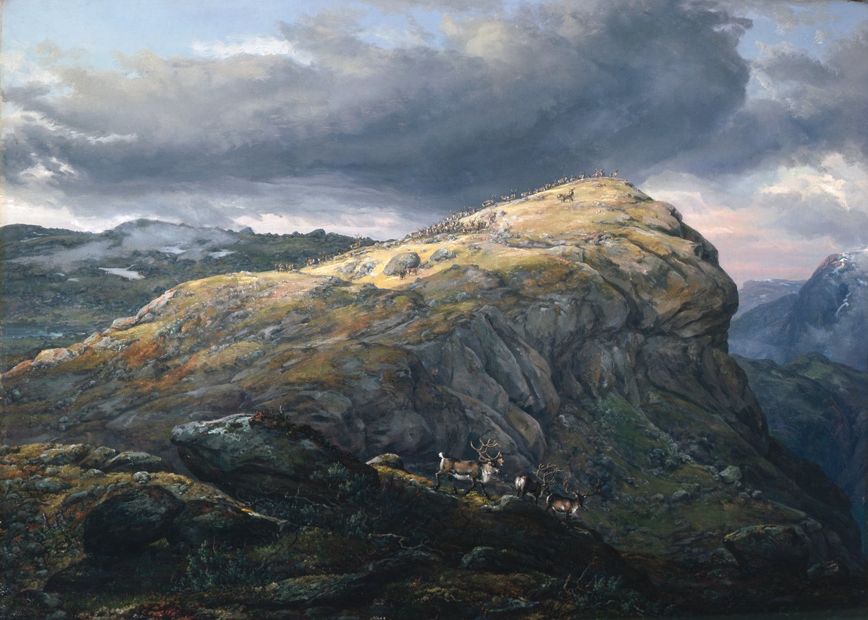 Stugunøset på Filefjell (fjeld) af Johan Christian Dahl
