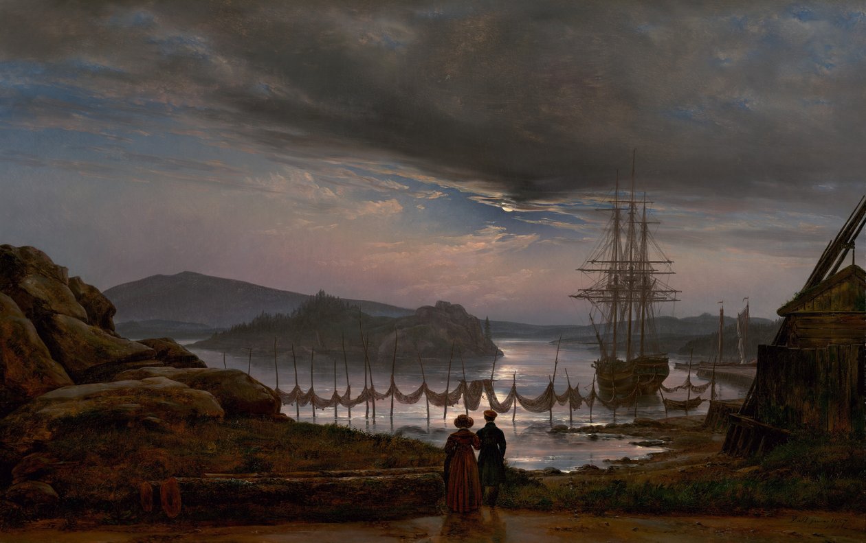 Udsigt fra Vaekero ved Christiania, 1827. af Johan Christian Dahl