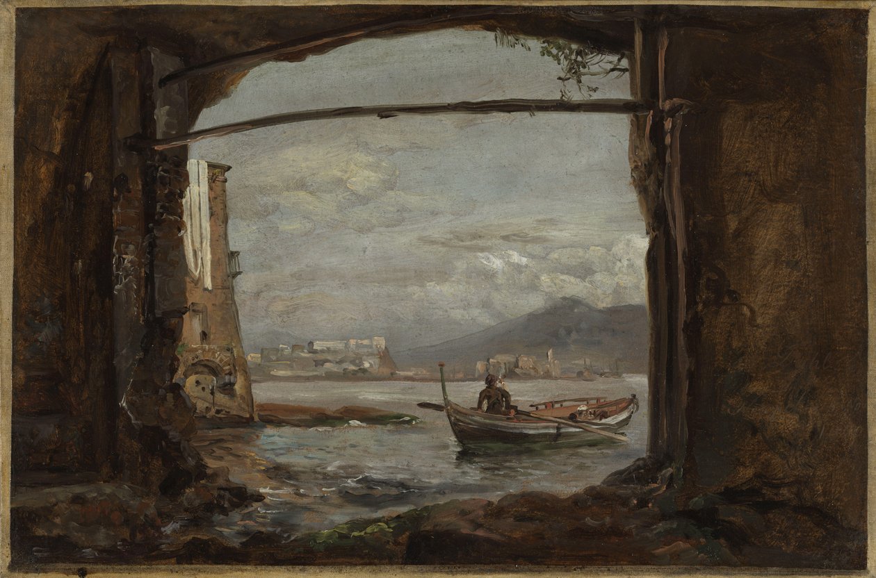 Udsigt fra en grotte nær Posillipo af Johan Christian Dahl