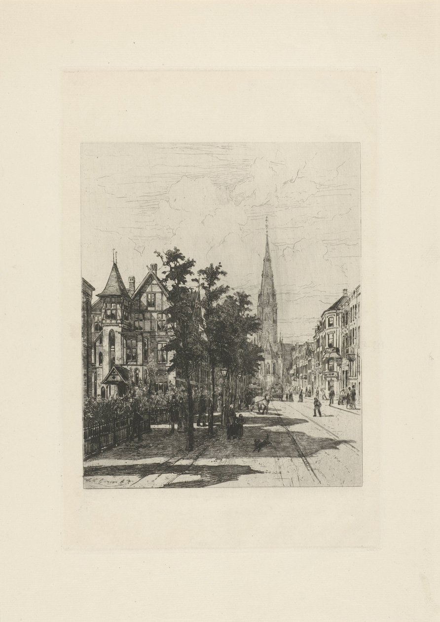 Udsigt over Vondelstraat i Amsterdam af Johan Conrad Greive
