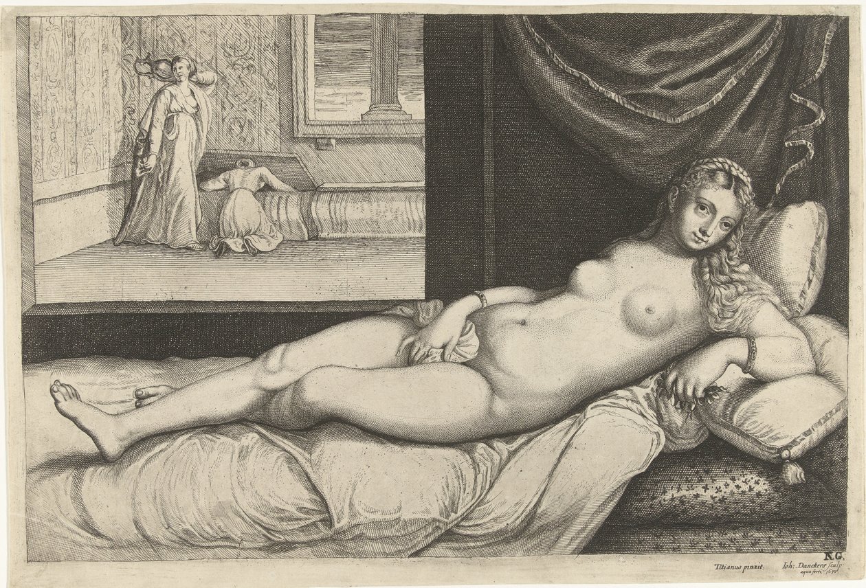 Venus liggende på sengen af Johan Danckerts