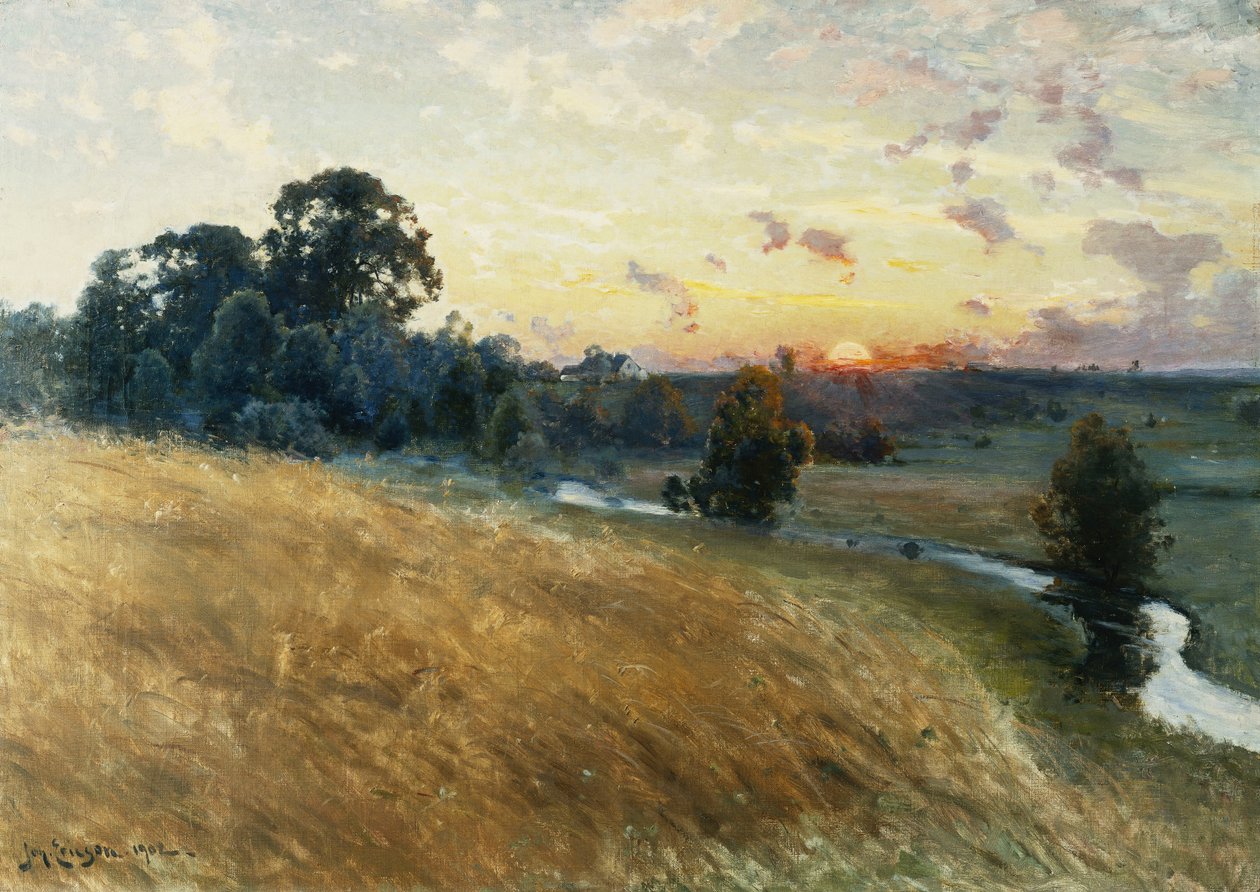 Et omfattende landskab ved solnedgang, 1902 af Johan Ericson