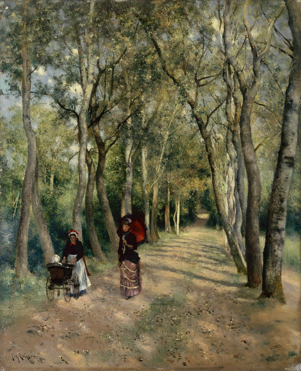 The Promenade (olie på panel) af Johan Ericson