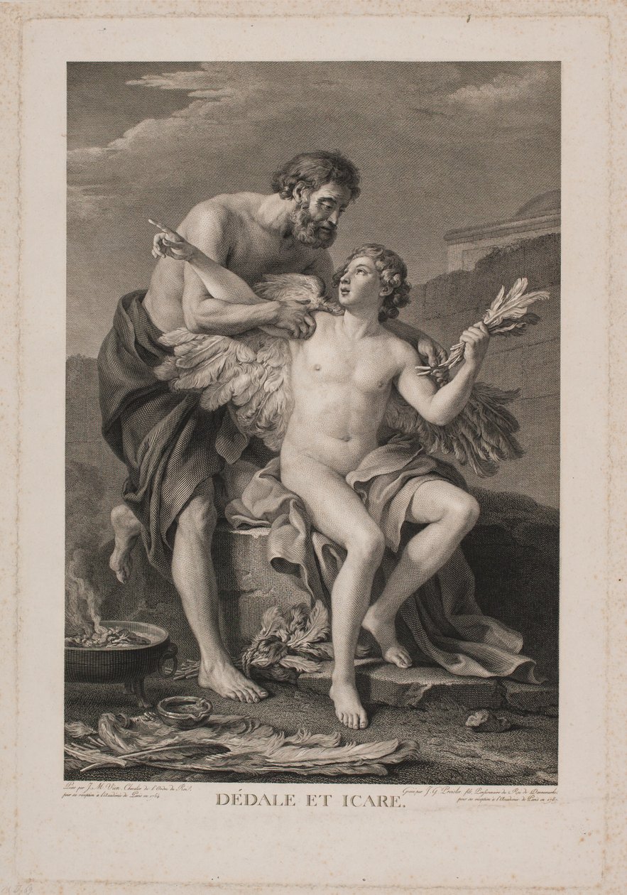 Daedalus og Ikaros af Johan Georg Preisler