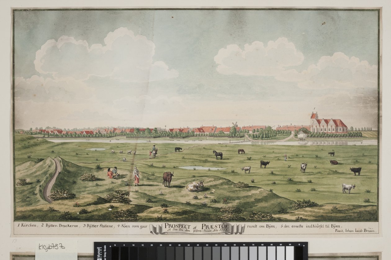 Prospekt af Præstø af Johan Jacob Bruun