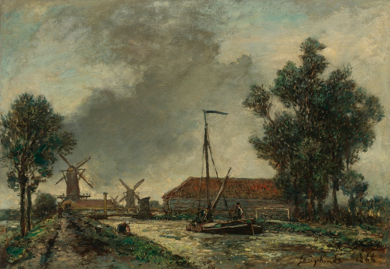 La Passerelle, Hollande af Johan Jongkind