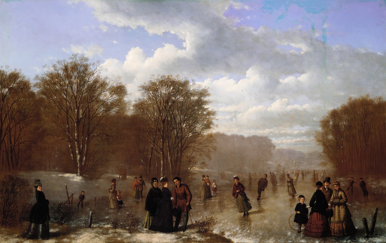 Skøjteløb på Wissahickon, 1875. af Johan Mengels Culverhouse