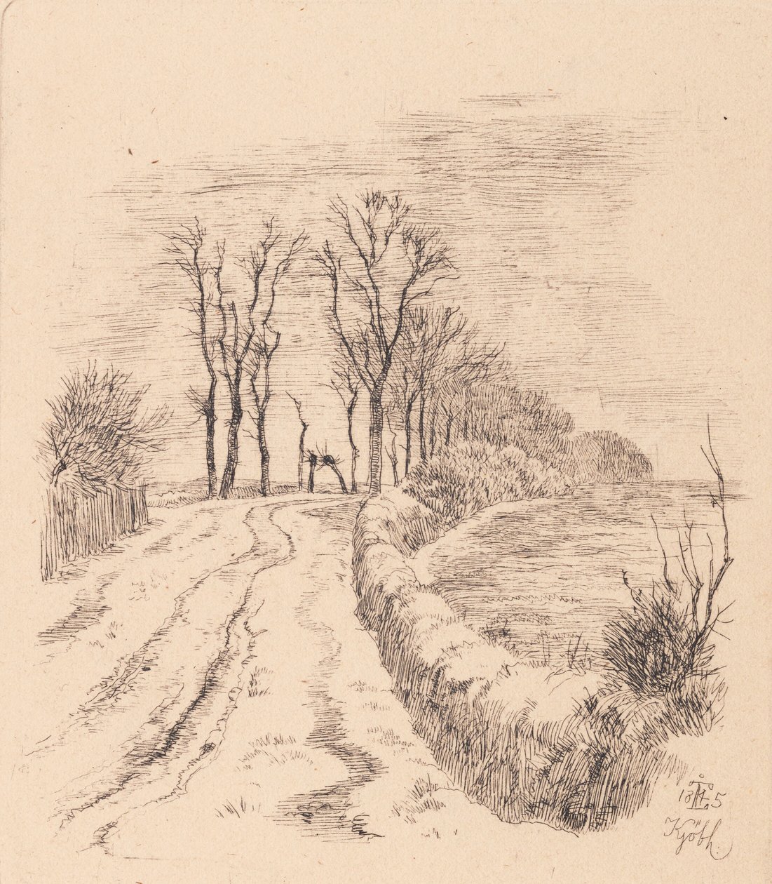 Allé ved Vallø af Johan Thomas Lundbye