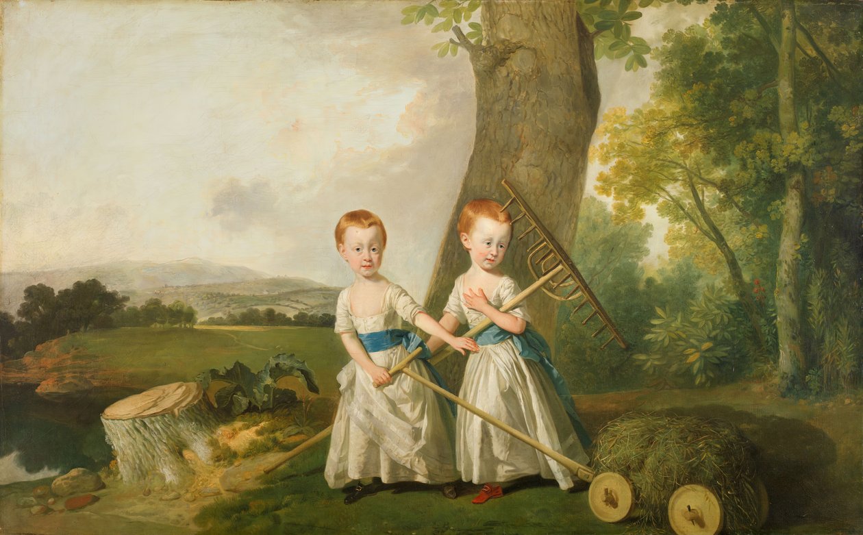 Portræt af de afstumpede børn, 1766-80. af Johan Zoffany