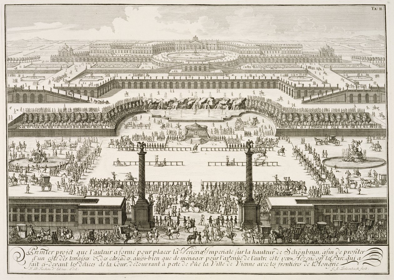 Første forslag til Schönbrunn Palace, Wien, fra 