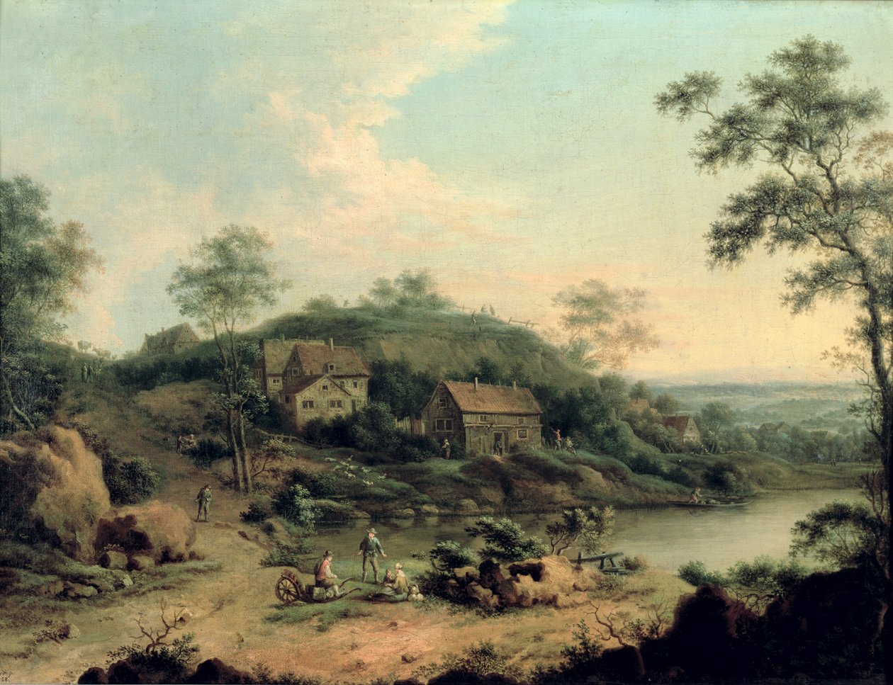Landskab, 1758 af Johann Christian Vollerdt or Vollaert
