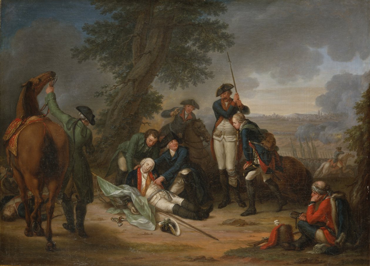 Feltmarskal Schwerins død i slaget ved Prag af Johann Christoph Frisch