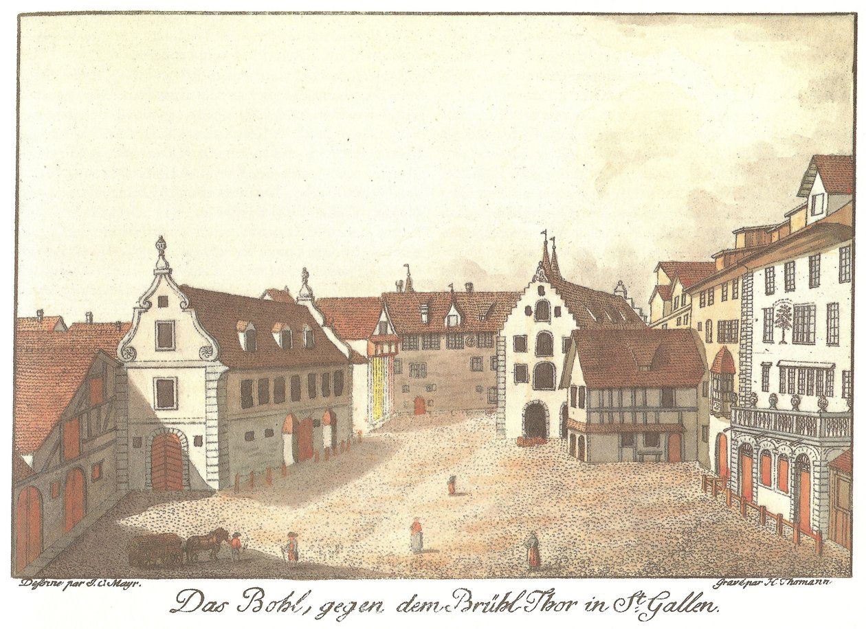 Bohl, mod Brühl-Thor i St. Gallen af Johann Conrad Mayr