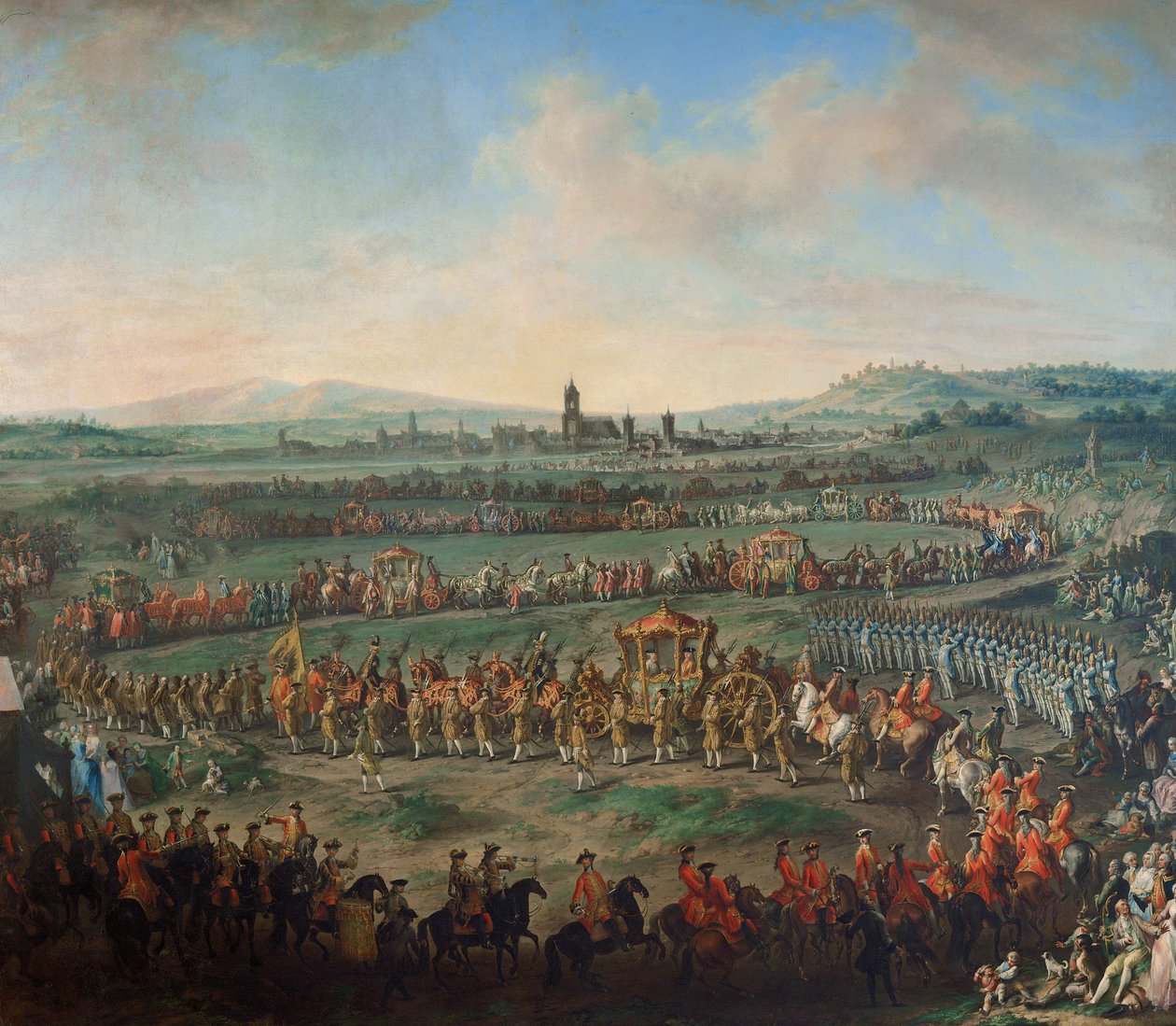 Kejser Franz I. Stephans og hans søn Joseph (II.) Indgang i Frankfurt den 29. marts 1764 af Johann Dallinger von Dalling