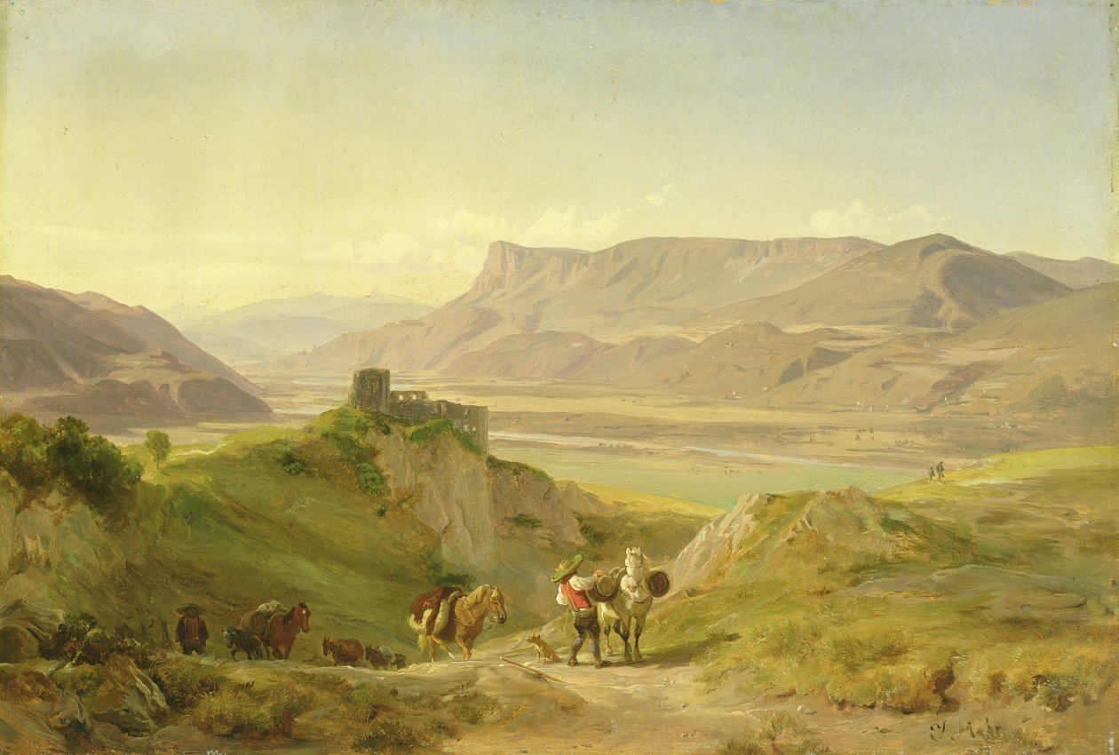 Ruinerne af Brunnenburg Slot i Etschtal-dalen, 1838 af Johann Georg Paul Mohr
