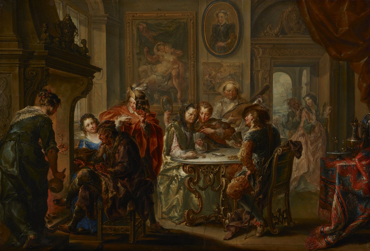 Årstidernes fornøjelser: Vinter, ca. 1730 (olie på kobber) af Johann Georg Platzer