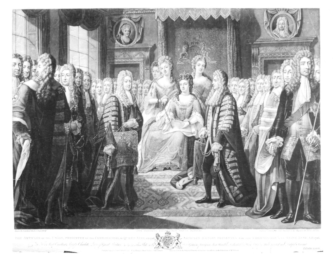 Unionens artikler præsenteret af kommissærerne til Queen Anne, 1706, plade 12 fra 